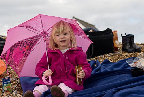 One with her parasol / umbrella