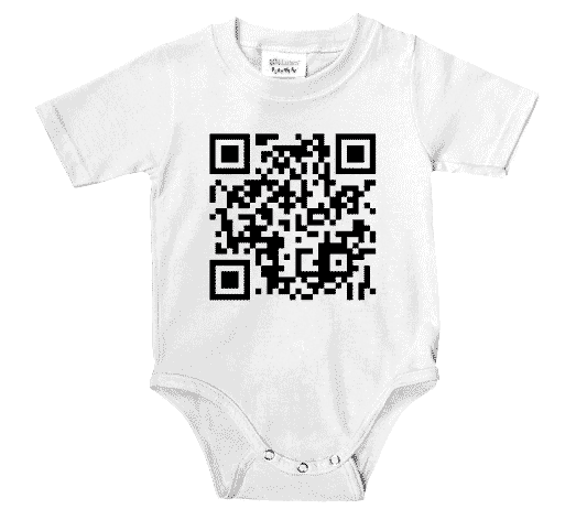 worrybomb QR coded Babygrow QR coded Babygrow