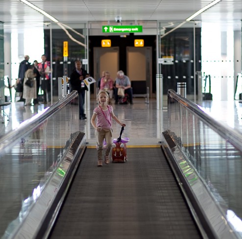 On the moving walkways