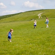 On their way up to White Horse Hill