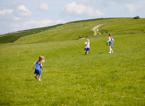 On their way up to White Horse Hill